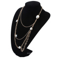 2016 New Design alloy Gold Plated Multilayer thin Necklace